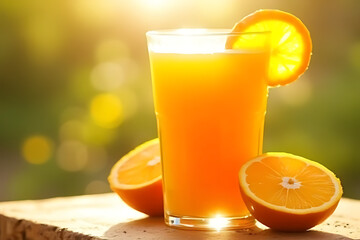 Fototapeta premium A orange juice and oranges
