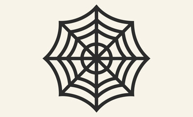 Spiderweb silhouette icon, creepy web vector, black spider net, halloween web design, spooky web element