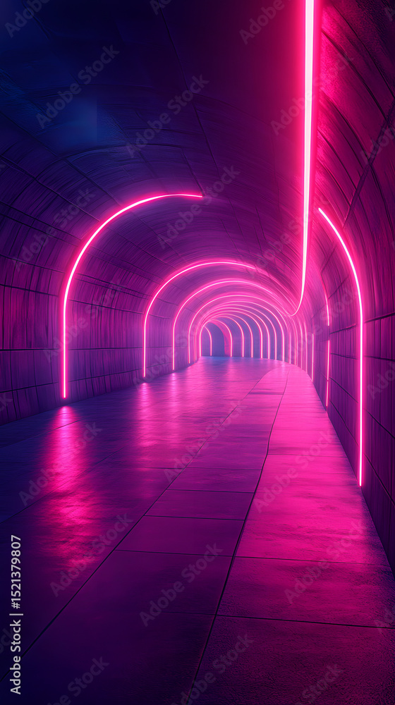 Poster neon kinetic design immersive industrial aesthetics exploring dynamic movement and spatial innovatio