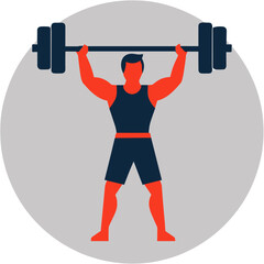 Young man lifting weights in fitness pose against a neutral background  