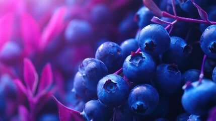 Extreme macro blueberries background. Fresh ripe summer organic berries harvest