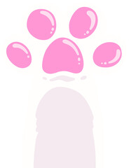 Hand drawn cat paw cartoon illustration