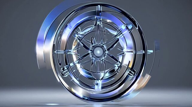 Geometric Compass: A striking image of a metallic compass design, perfect for conveying themes of direction, precision, and futuristic technology. Evokes a sense of navigation and exploration. 