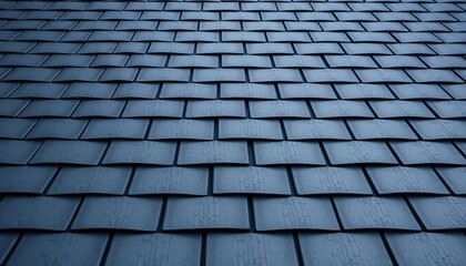Uniform black anthracite roof tiles, seamless texture, grey background, anthracite