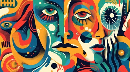 Psychedelic festival poster design with abstract visuals stock photo --ar 16:9 --raw --v 6 Job ID: 84e51761-99eb-4cfe-a5bf-eab6ae583629