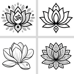 This set of vector floral elements features delicate flower and leaf designs, perfect for nature-inspired illustrations and decorative patterns