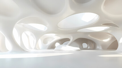 Abstract White Architectural Interior Design