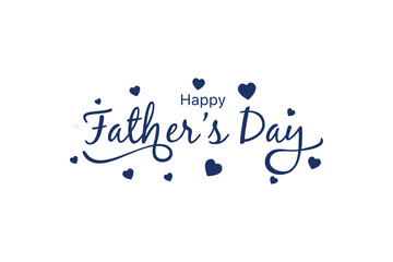 The Father's Day typography design showcases a white background and the blue typography design in eps 10.