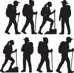 hiking man vector