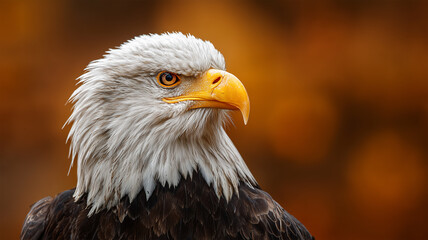 Obraz premium 黄金の瞳をもつ白頭鷲の横顔