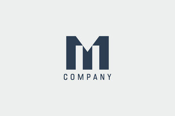 M Letter Initial Logo. Geometric M Letter Isolated On White Background. Flat Vector Logo Design Template Element Usable For Construction Architecture Building Logos.