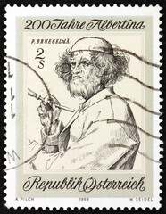 Postage stamp Austria 1969 the Painter, etching by Peter Brueghel