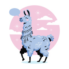 Lavender Llama with Good Vibes Scarf