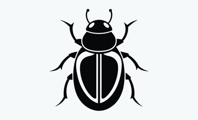 Beetle silhouette icon, Vector image of the Colorado beetle silhouette on a white background 