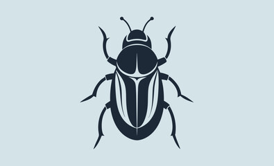 Beetle silhouette icon, Vector image of the Colorado beetle silhouette on a white background 