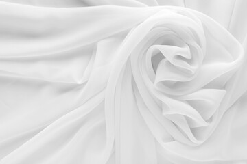 Texture of white fabric as background, top view