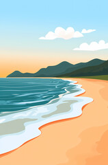 Serene Coastal Sunset View