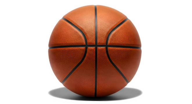 Classic Orange Basketball with Defined Lines and Texture
