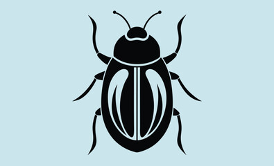 Beetle silhouette icon, Vector image of the Colorado beetle silhouette on a white background 