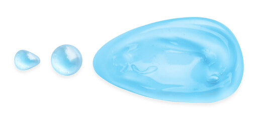 Gel samples on white background, top view