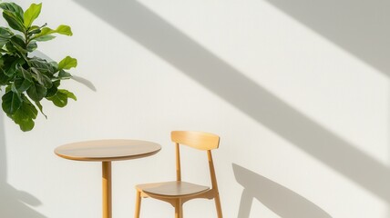 A quiet minimalistic coffee shop featuring espresso in a serene atmosphere, perfect for relaxation or work.