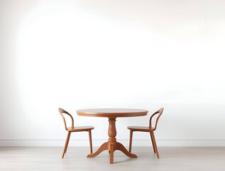 Elegant room interior design, interior design with wooden chairs and a small table, minimal interior design.