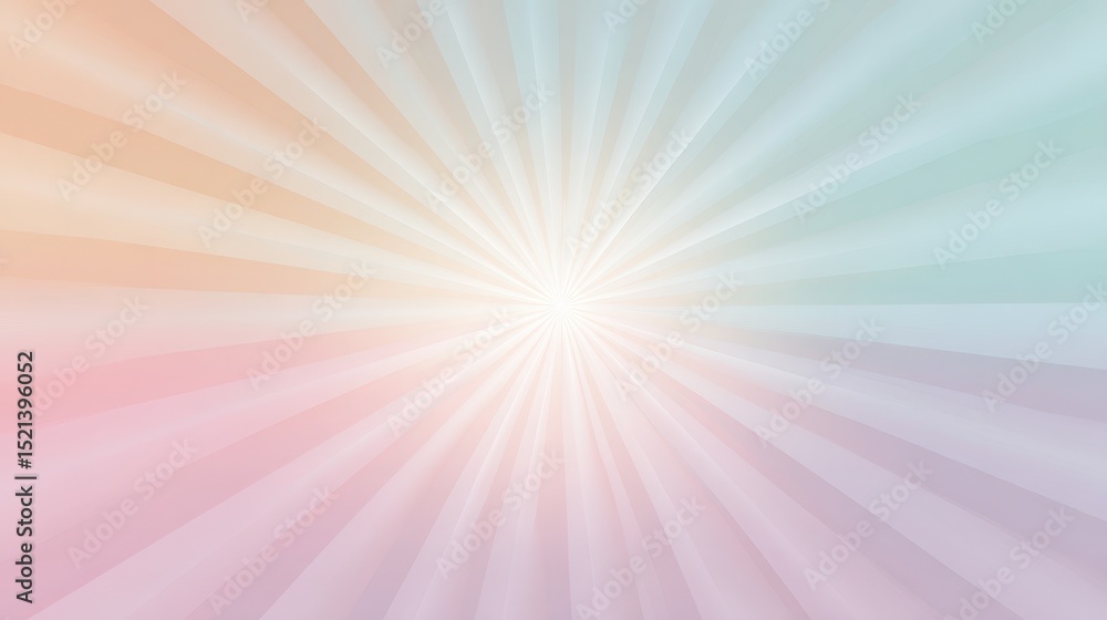 Poster abstract pastel rays radiating from a central point, creating a soft and calming visual effect.