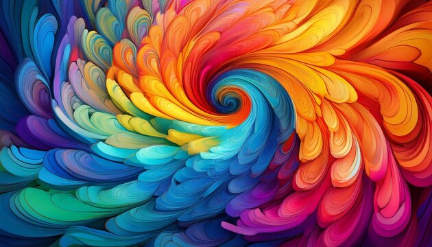 Ein bunter Farbwirbel in Form einer Spirale f&uuml;llt das Bild komplett aus. Leuchtende Farben gehen nahtlos ineinander &uuml;ber.