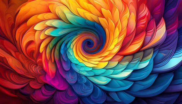 Ein bunter Farbwirbel in Form einer Spirale f&uuml;llt das Bild komplett aus. Leuchtende Farben gehen nahtlos ineinander &uuml;ber.
