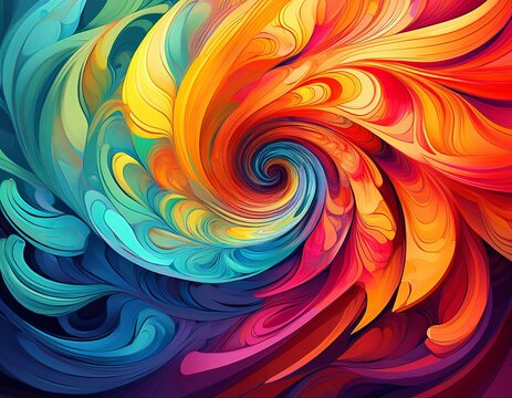 Ein bunter Farbwirbel in Form einer Spirale f&uuml;llt das Bild komplett aus. Leuchtende Farben gehen nahtlos ineinander &uuml;ber.