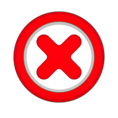 Obraz premium Rejection sign on white background. Isolated 3D illustration