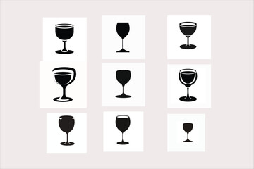 set of wine glasses and wine
