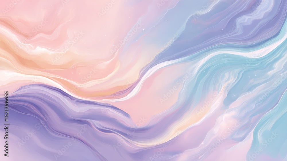 Poster abstract swirling patterns in pastel colors create a soothing and artistic background.