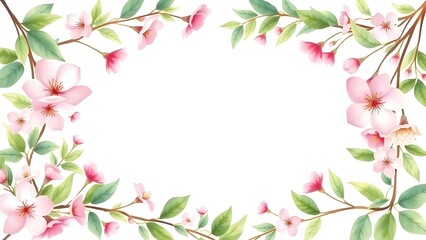 Fototapeta premium pink flowers frame