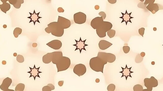 looping background, 4k vector animation, seamless retro pattern, maroon beige background, animated stars and dots, vintage vector loop, flat design animation, aesthetic seamless motion, minimal retro 