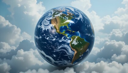 Earth in the Clouds, Our Planet from Above, The Blue Marble in the Sky, A Glimpse of Earth, Earth Against a Cloudy Sky