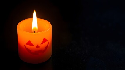 Halloween candle in the dark