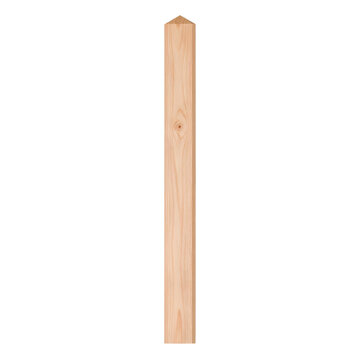 A long wooden stake with a pointed tip and visible wood grain.