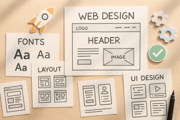 Web design layout planning process ui ux design