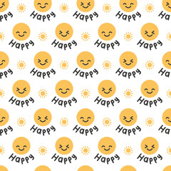 Happiness Unleashed Bright Smile Faces Pattern Art can be use for background, template, and apparel design