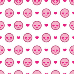 Pink Vibe Love and Smile Faces Emotion Pattern can be use for background, template, and apparel design