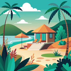 private beach getaway with minimal natural view