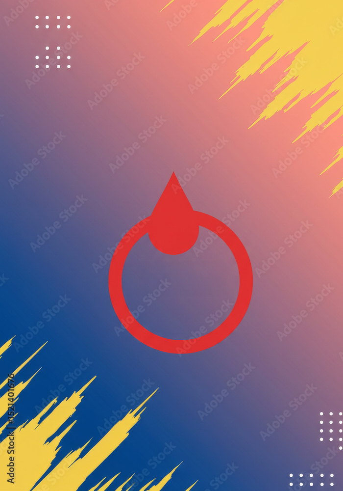 Poster abstract gradient background with red drop icon - stylish abstract background featuring a gradient o