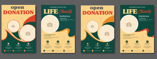 Humanitarian Charity flyer, social media and story bundle set template