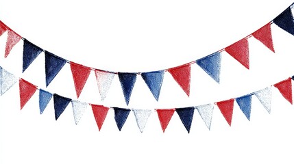 Fototapeta premium Vibrant Triangular Flags Garland for Parties
