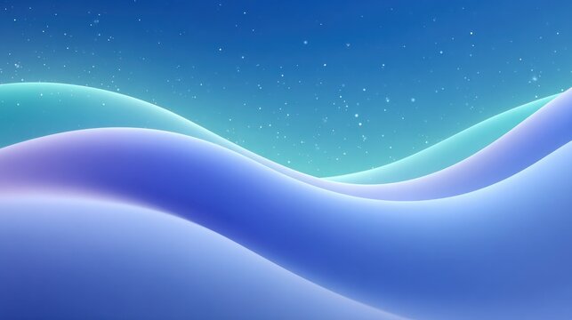 Abstract Blue and Purple Waves with Stars and Ribbon