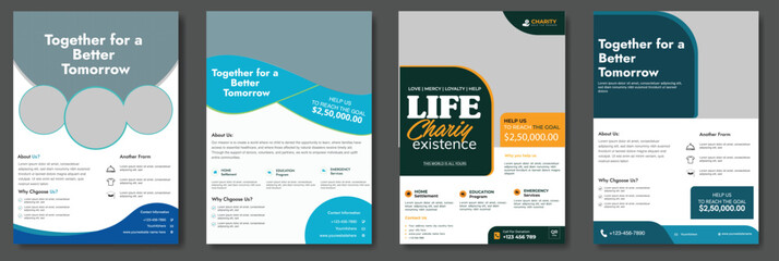 kids charity flyer design donation social banner poster template