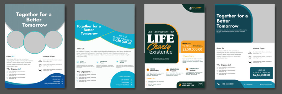 kids charity flyer design donation social banner poster template