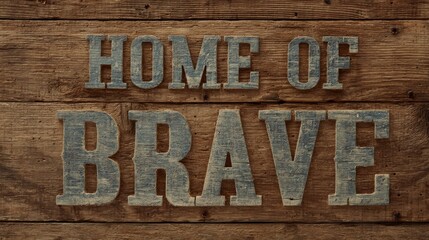 Rustic Wooden Sign Home of Brave