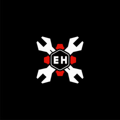 Fototapeta premium EH Initials Vektor Stok Otomotif Logo Design